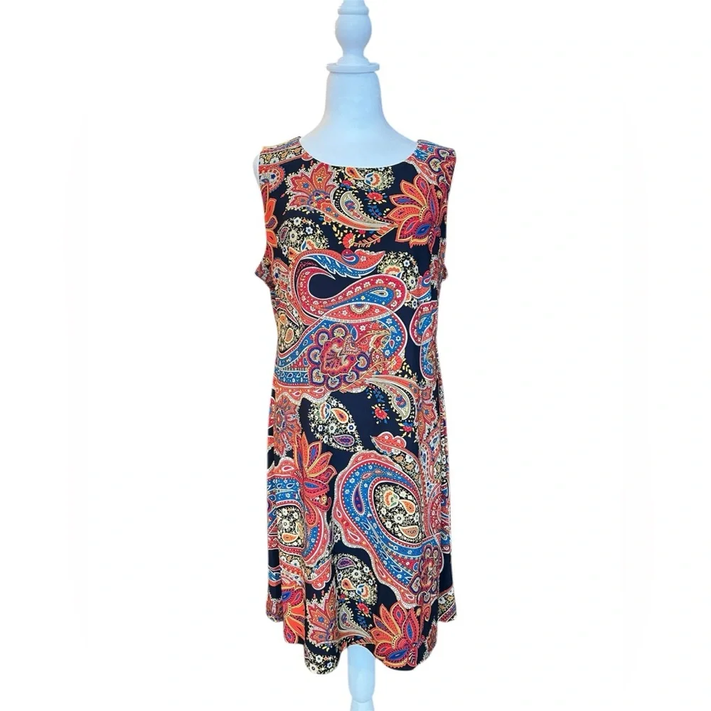 Tommy Hilfiger Paisley Print A-line Sleeveless Dress, NWOT - Picture 2 of 3